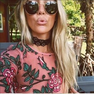 Rare For Love and Lemons Flower Orchid Crop Top M